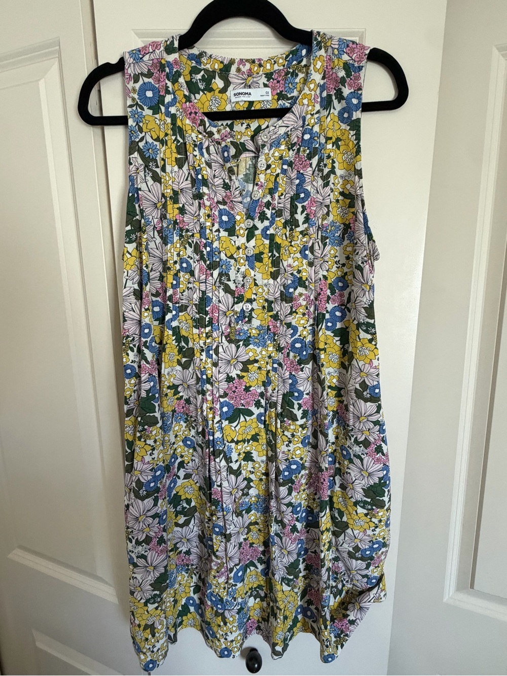 Sonoma Floral Midi Dress in Yellow, Blue & Pink